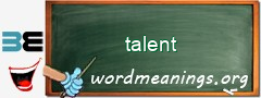 WordMeaning blackboard for talent